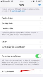 Tryk på Abonnementer